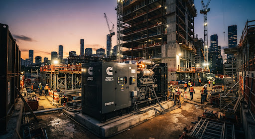 Genset deployed on construction site