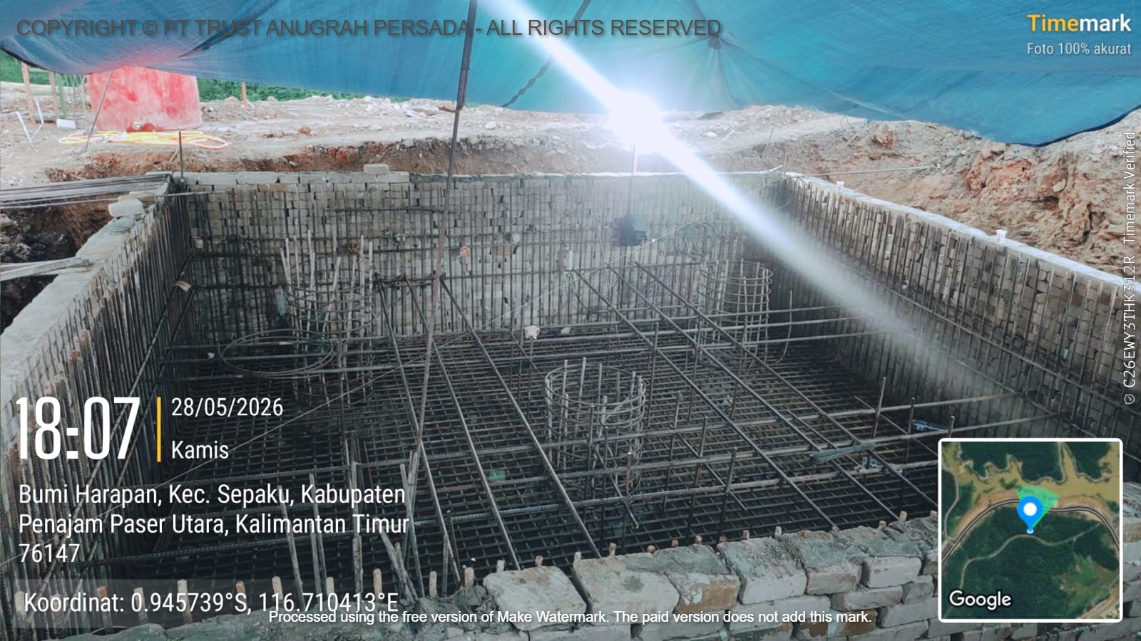 Potain tower crane on Jakarta construction site